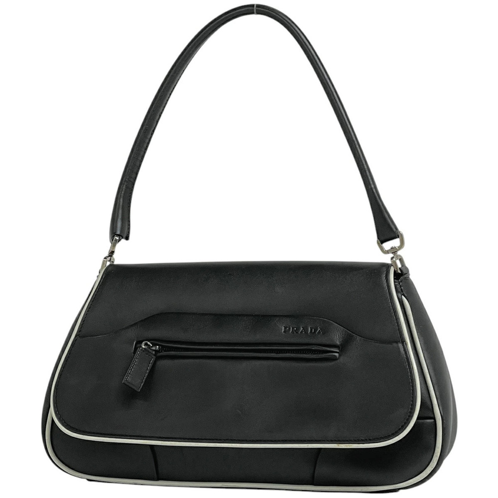 Prada Handbag Hobo Leather Nero Black